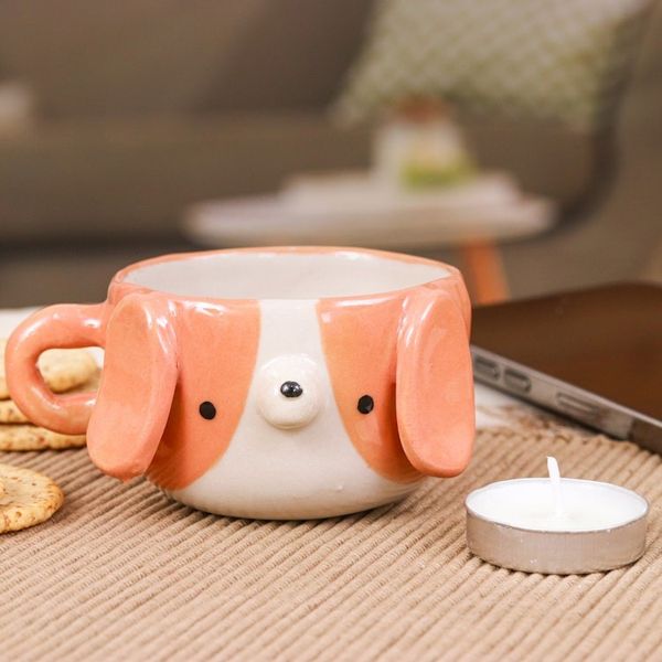 Alternate image for Handmade Dog-Themed Ceramic Beagle Demitasse from Thailand Beagle Demitasse