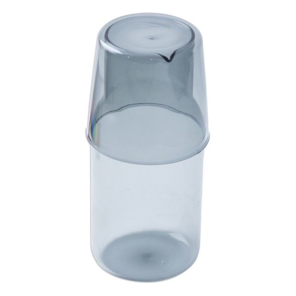 Alternate image for Handblown Clear Black Pitcher and Rocks Glass Set Misty Elixir