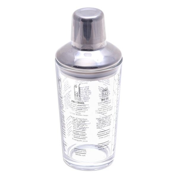 Alternate image for Handblown Glass and Stainless Steel Cocktail Shaker Ethereal Mixology