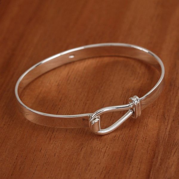 Alternate image for High-Polish Sterling Silver Bangle Bracelet from Mexico Simple Union