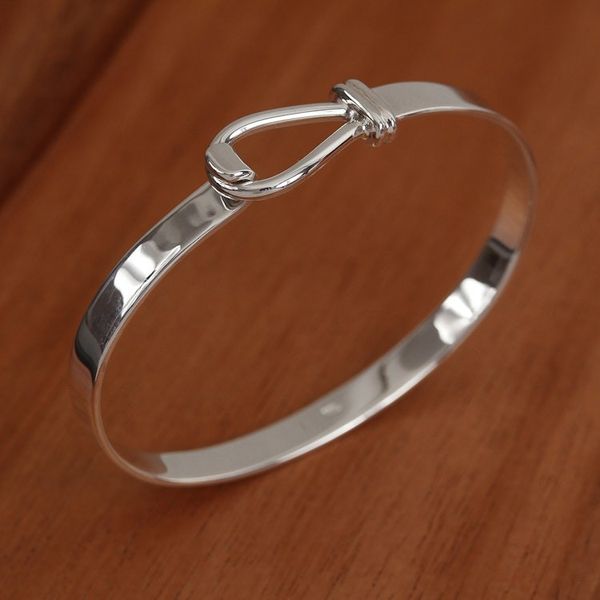 Alternate image for High-Polish Sterling Silver Bangle Bracelet from Mexico Simple Union