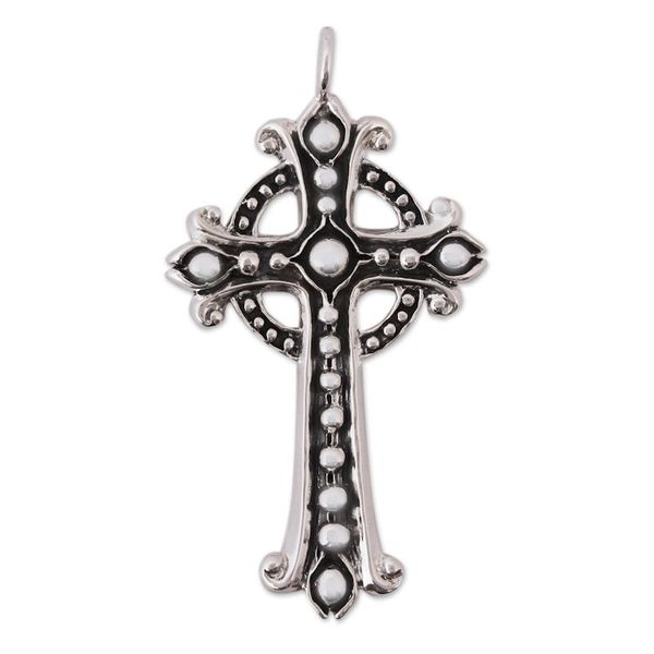 Alternate image for Taxco Sterling Silver Cross Pendant from Mexico Santiago Cross