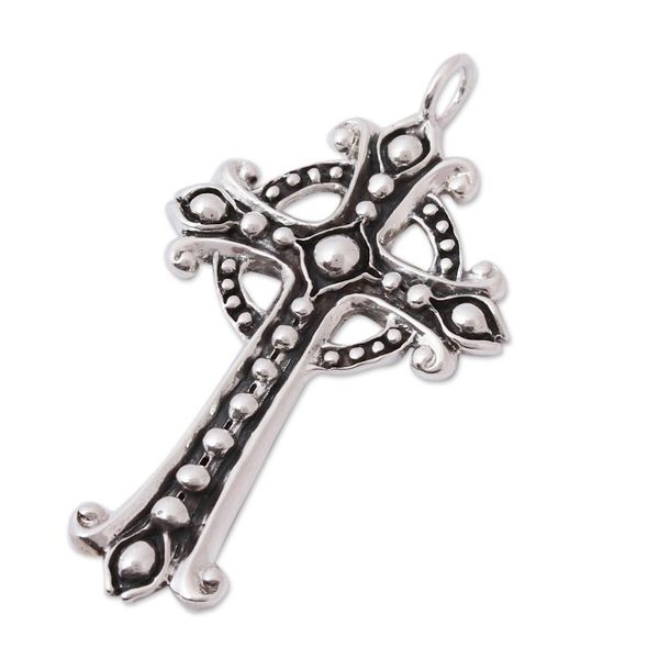 Alternate image for Taxco Sterling Silver Cross Pendant from Mexico Santiago Cross