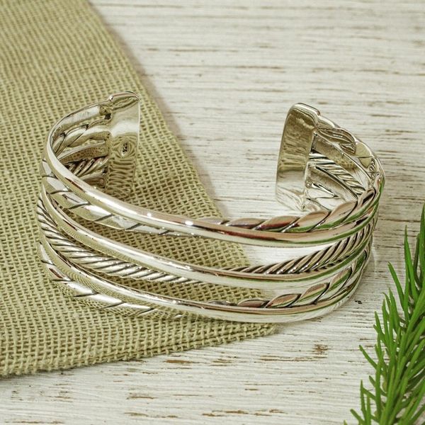 Alternate image for Hand Crafted Sterling Cuff Bracelet Taxco Twist