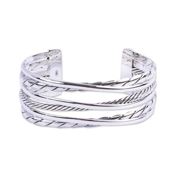 Alternate image for Hand Crafted Sterling Cuff Bracelet Taxco Twist