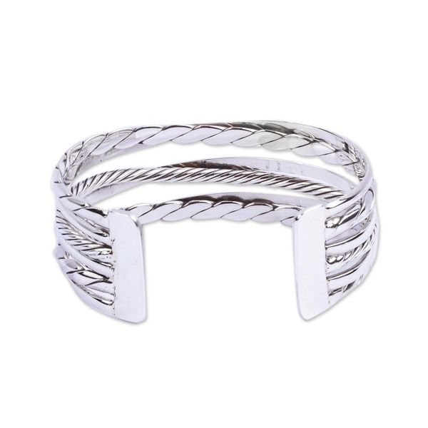 Alternate image for Hand Crafted Sterling Cuff Bracelet Taxco Twist