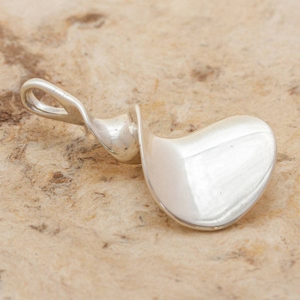 Alternate image for Curved Sterling Silver Pendant Smooth Sailing