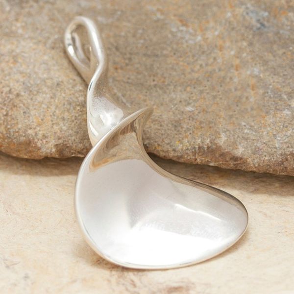 Alternate image for Curved Sterling Silver Pendant Smooth Sailing