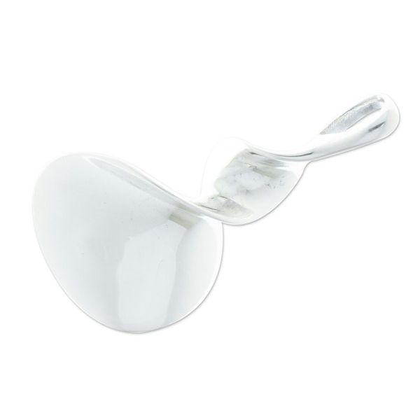 Alternate image for Curved Sterling Silver Pendant Smooth Sailing