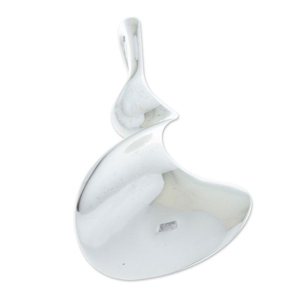 Alternate image for Curved Sterling Silver Pendant Smooth Sailing