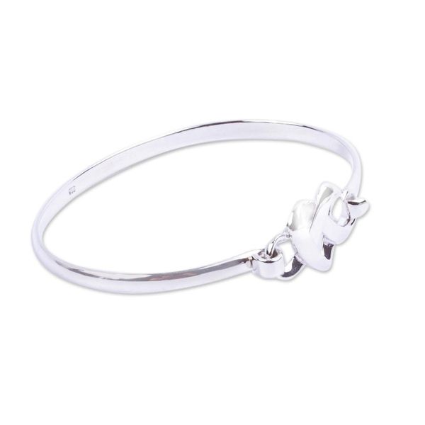 Alternate image for Romantic Sterling Silver Bangle Bracelet Taxco Love Knot