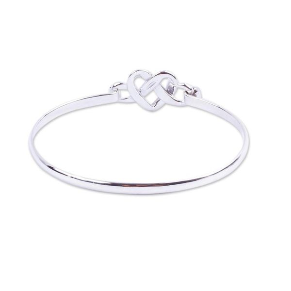 Alternate image for Romantic Sterling Silver Bangle Bracelet Taxco Love Knot