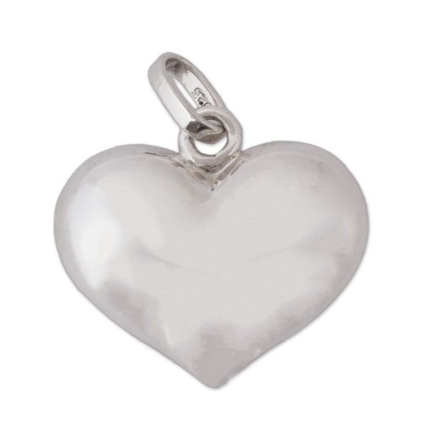 Alternate image for Heart-Shaped Sterling Silver Pendant from Mexico Heart and Purity