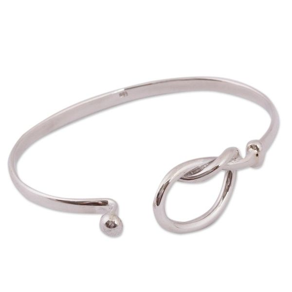 Alternate image for Lasso Motif Sterling Silver Bangle Bracelet from Mexico Gleaming Lasso