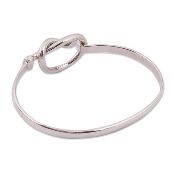 Alternate image for Lasso Motif Sterling Silver Bangle Bracelet from Mexico Gleaming Lasso