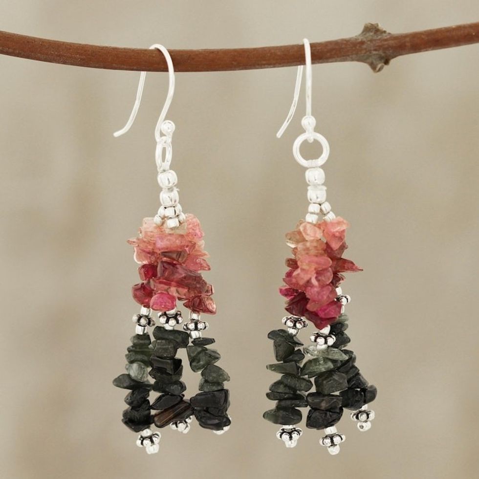 Multi-color Tourmaline and Sterling Silver Artisan Jewelry 'Rejoice'