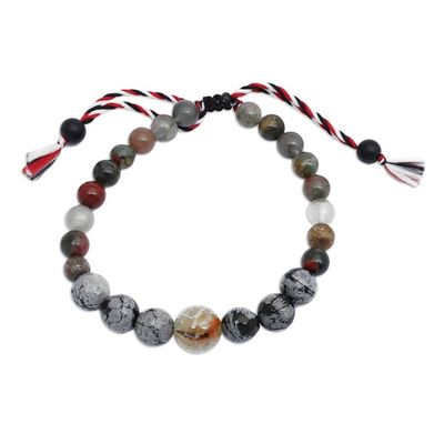 Alternate image for Mens Bloodstone Obsidian Aquamarine Onyx Tridatu Bracelet Tridatu Balance