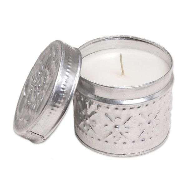 Alternate image for Eco-Friendly Beeswax Floral-Themed Candle Soft Light
