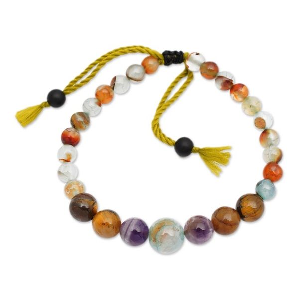 Alternate image for Folk Art Bohemian Multi-Gemstone Beaded Bracelet from Bali Bold Glimpses