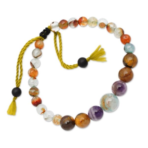 Alternate image for Folk Art Bohemian Multi-Gemstone Beaded Bracelet from Bali Bold Glimpses
