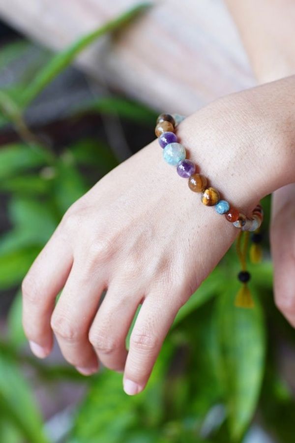Alternate image for Folk Art Bohemian Multi-Gemstone Beaded Bracelet from Bali Bold Glimpses