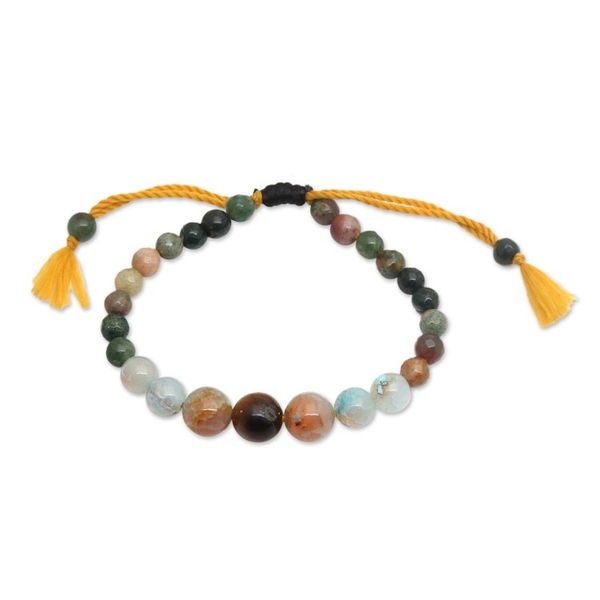 Alternate image for Adjustable Multi-Gemstone Beaded Yoga Bracelet from Bali Tranquil Mind