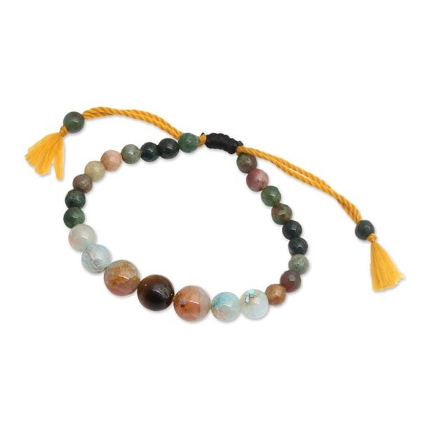 Alternate image for Adjustable Multi-Gemstone Beaded Yoga Bracelet from Bali Tranquil Mind