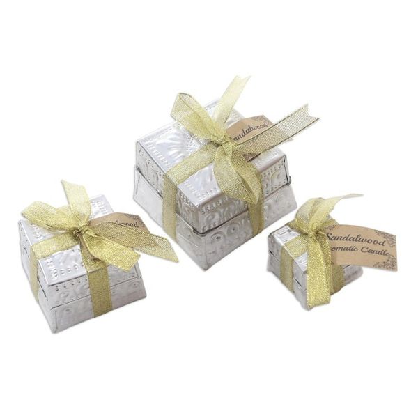 Alternate image for Handmade Aluminum Tinned Beeswax Candles Set of 3 Evening Glow