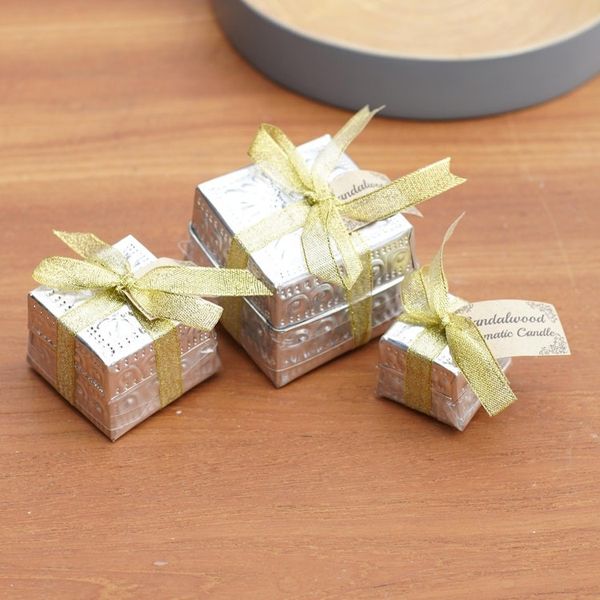 Alternate image for Handmade Aluminum Tinned Beeswax Candles Set of 3 Evening Glow