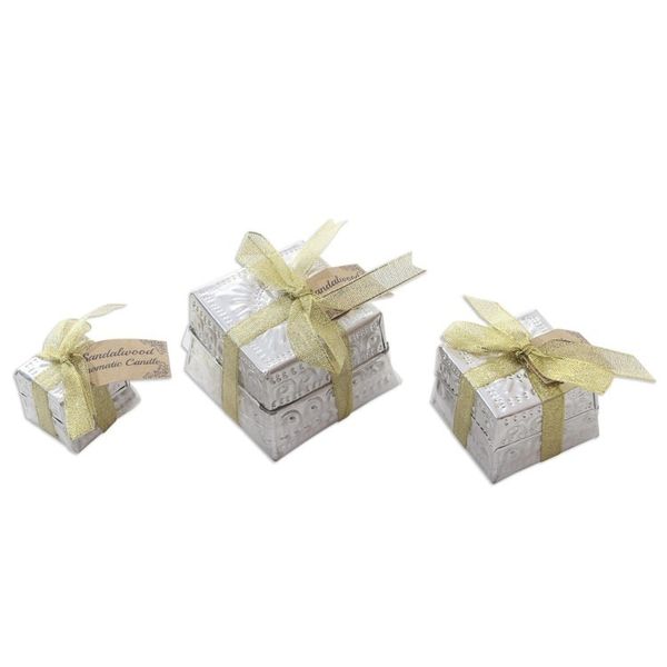 Alternate image for Handmade Aluminum Tinned Beeswax Candles Set of 3 Evening Glow