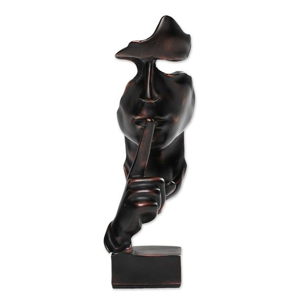 Alternate image for Javanese Artisan-Made Resin Sculpture in Dark Copper Hues Silent Art
