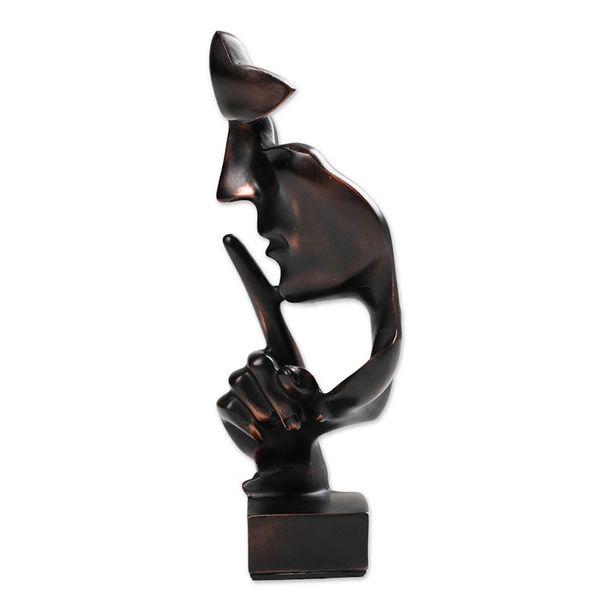 Alternate image for Javanese Artisan-Made Resin Sculpture in Dark Copper Hues Silent Art