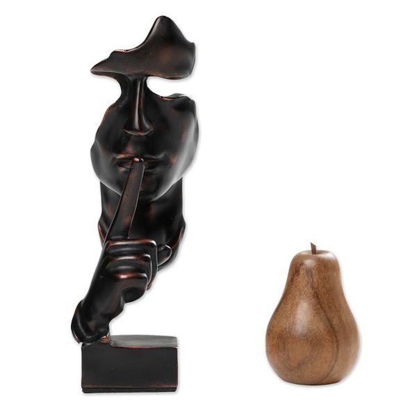 Alternate image for Javanese Artisan-Made Resin Sculpture in Dark Copper Hues Silent Art