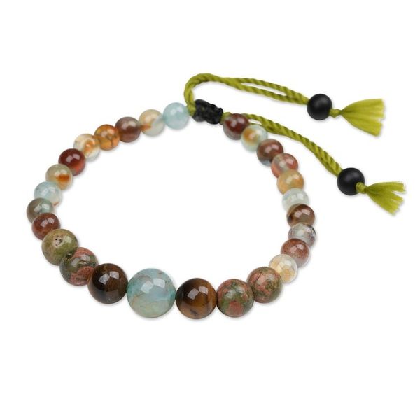 Alternate image for Adjustable Green Multi-Gemstone Beaded Bracelet from Bali Hopeful Sense