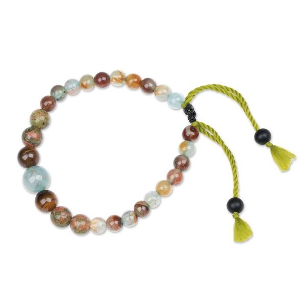 Alternate image for Adjustable Green Multi-Gemstone Beaded Bracelet from Bali Hopeful Sense
