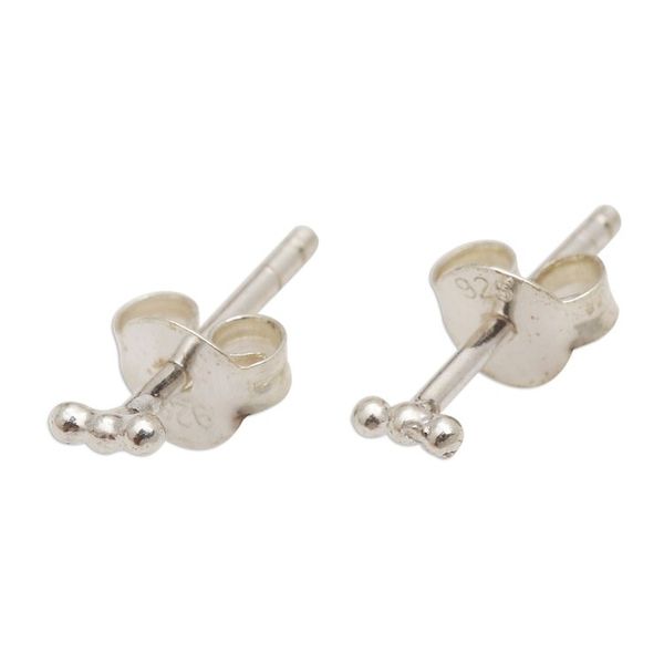 Alternate image for Small Sterling Silver Stud Earrings Spot