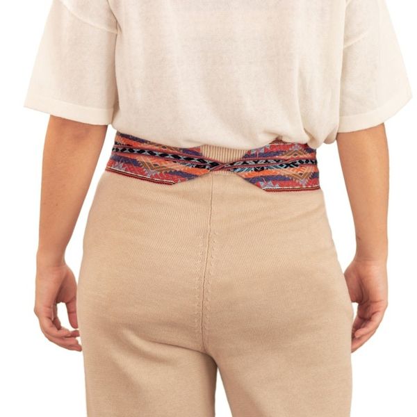 Alternate image for Handwoven Geometric-Patterned Cotton Wrap Belt Suyo
