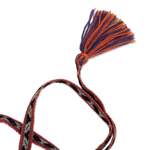Alternate image for Handwoven Geometric-Patterned Cotton Wrap Belt Suyo