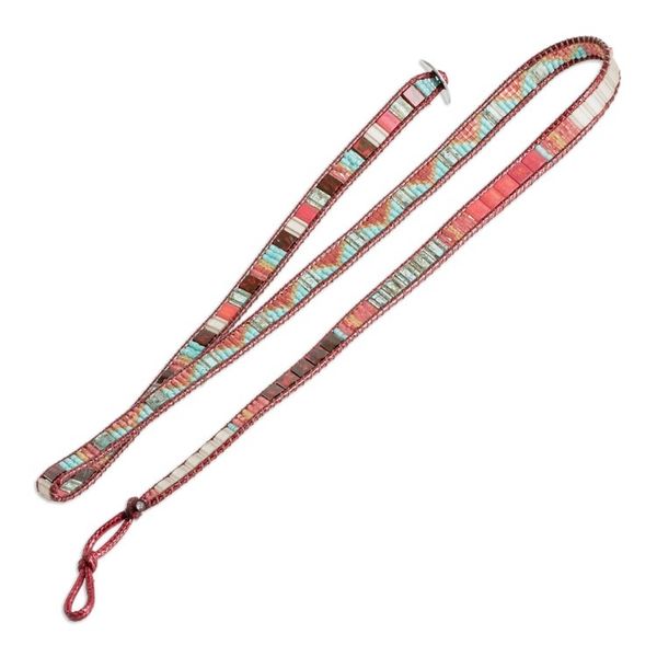 Alternate image for Handcrafted Glass Beaded Wrap Bracelet in Burgundy Santa Fe in Burgundy