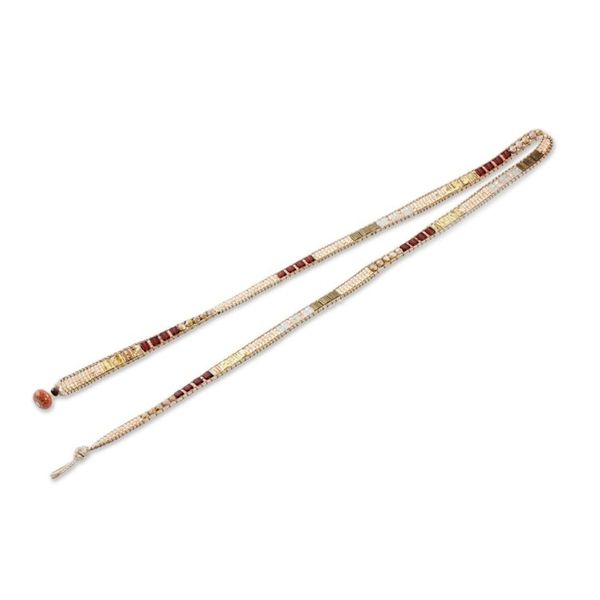 Alternate image for Aventurine Beaded Wrap Bracelet in Peach from Guatemala Mayan Architecture