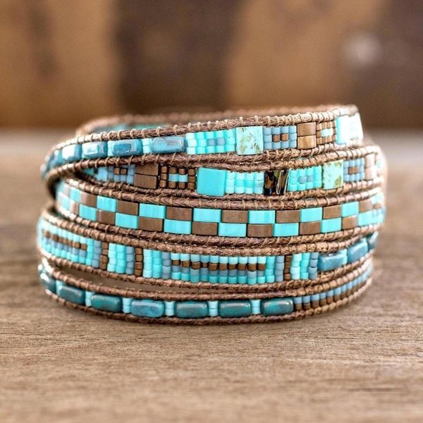 Alternate image for Colorful Glass Beaded Wrap Bracelet from Guatemala Traditional Style