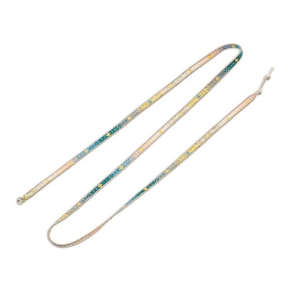 Alternate image for Colorful Glass Beaded Wrap Bracelet from Guatemala Cerro de la Cruz in Blue
