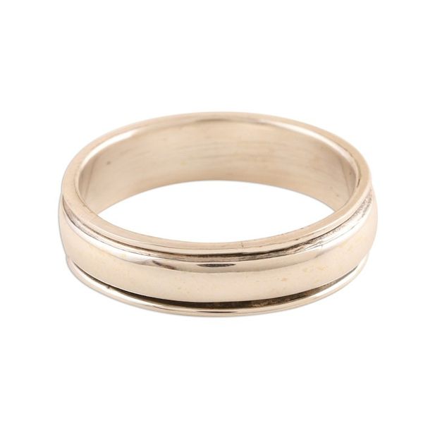 Alternate image for Simple Sterling Silver Meditation Ring Thoughtful Repose