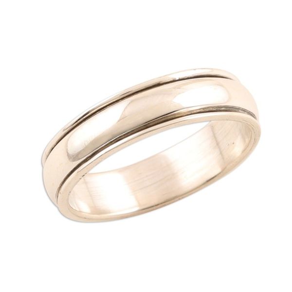 Alternate image for Simple Sterling Silver Meditation Ring Thoughtful Repose