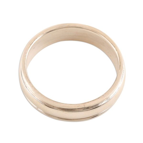 Alternate image for Simple Sterling Silver Meditation Ring Thoughtful Repose