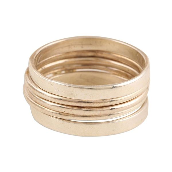 Alternate image for 5 Stackable Sterling Silver Rings Namaste and Breathe Peaceful Greetings