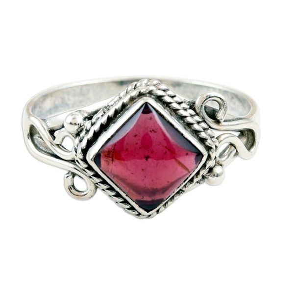 Alternate image for Garnet and Sterling Silver Cocktail Ring Fly a Kite