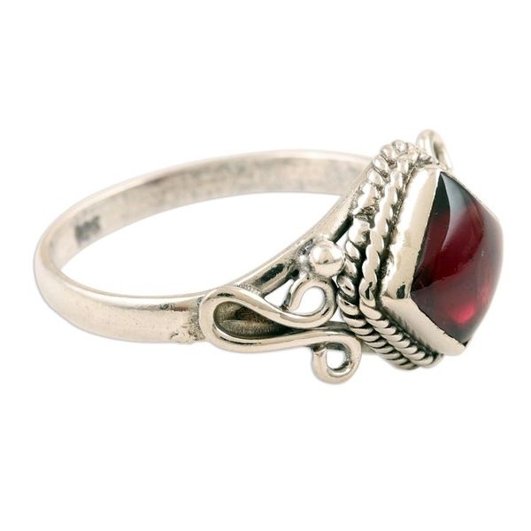 Alternate image for Garnet and Sterling Silver Cocktail Ring Fly a Kite