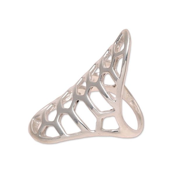 Alternate image for High-Polish Sterling Silver Cocktail Ring from India Appealing Glimmer