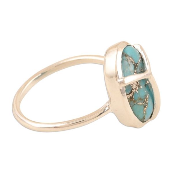 Alternate image for Composite Turquoise Cocktail Ring Modern Scarab